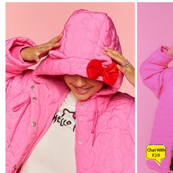 Hello kitty forever 21 pink puffer jacket NwT - Picture 5 of 6